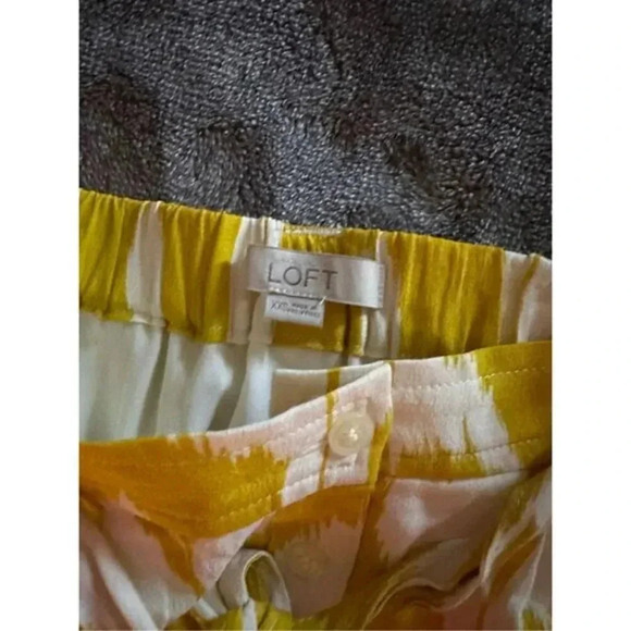 LOFT XXS Button Down Circle Skirt Yellow - Picture 4 of 4